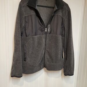 Nautica Zip Front Fleece Jacket Charcoal Black Size Small